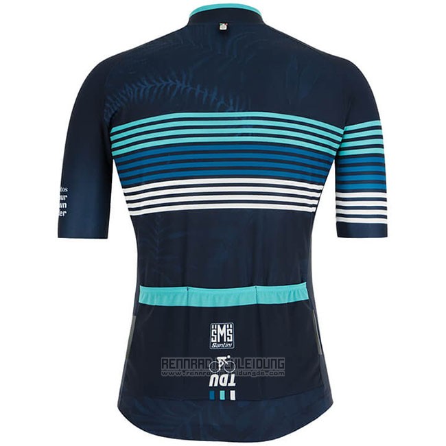 2019 Fahrradbekleidung Tour Down Under Blau Trikot Kurzarm und Tragerhose
